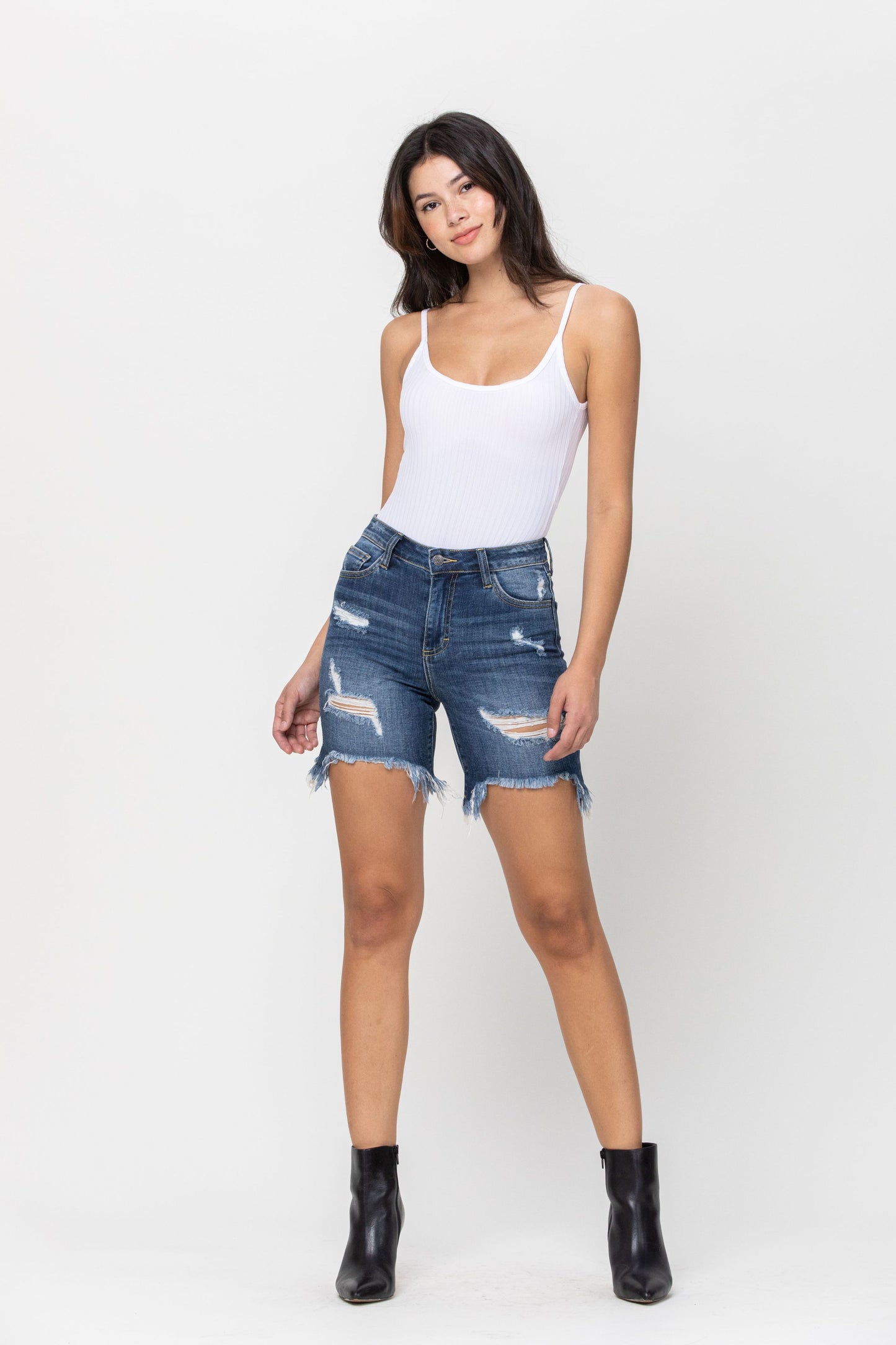 High Rise Bermunda (Dark Denim)