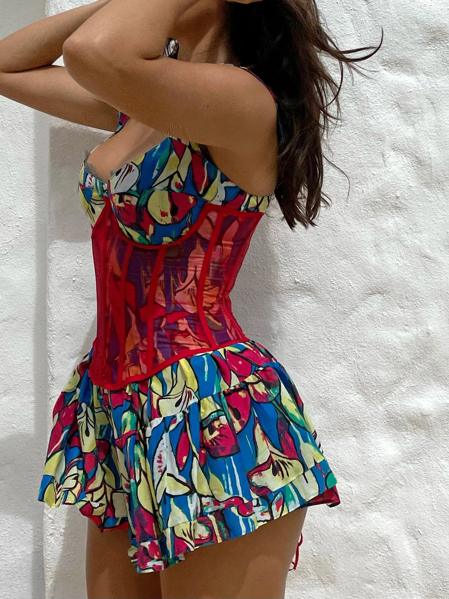 The Beatrix Corset Top - Red